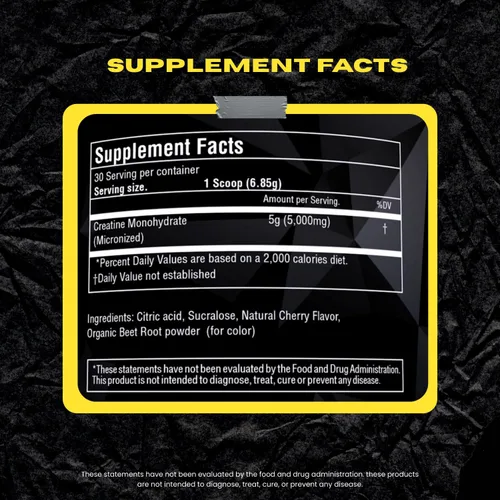 Vista 7 de Creatina para fuerza y producción de energía muscular, 0.18 oz por porción, polvo micronizado, pre-entrenamiento, salud muscular, suplemento