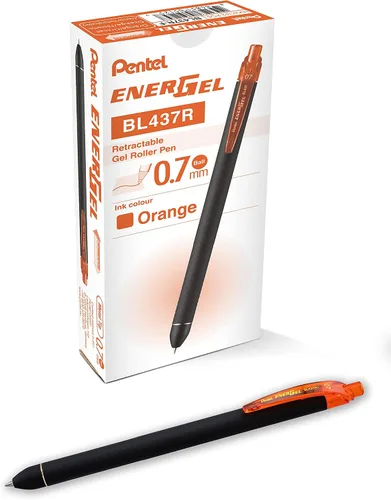 Vista 9 de Pentel EnerGel Kuro - Bolígrafo de gel líquido, (punta de 1/32 pulgadas - 0.7 mm) línea media, tinta negra, paquete de 12 (BL437R1-A)
