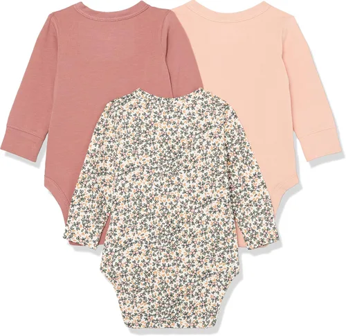 Vista 2 de Tienda Essentials Unisex Babies' Cotton Long-Sleeve Side Snap Bodysuit (Previously Tienda Aware), Pack of 3