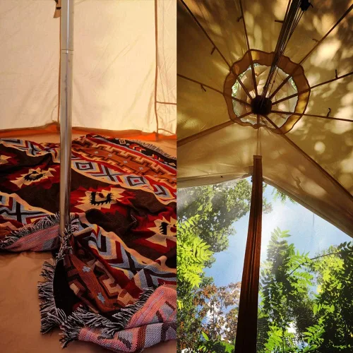 Vista 3 de Tienda tipi para adultos al aire libre camping 4 estaciones familia camping yurta tienda Tipi tiendas de campaña para caza, equipo familiar