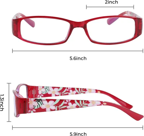 Vista 2 de WALMXX Gafas de lectura para mujer, con bloqueo de luz azul, ligeras, compactas, para computadora
