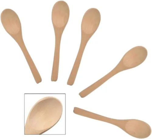 Vista 3 de Cuchara de madera pequeña hecha a mano con cucharadita de miel, condimento, café, té, azúcar, sal, mermelada, mostaza, helado, cucharas de bambú