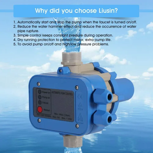 Vista 7 de Controlador de presión de bomba de agua para bomba de agua - Controlador automático de bomba de 110 V 50/60 HZ Control de interruptor electrónico