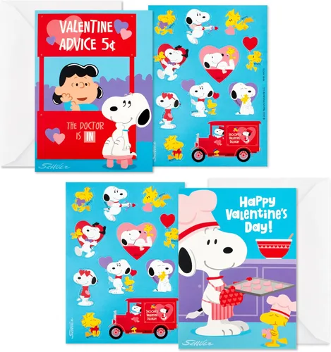 Vista 8 de Hallmark Avengers - Tarjetas de San Valentín con calcomanías, paquete surtido de 24 unidades Vengadores San Valentín con pegatinas