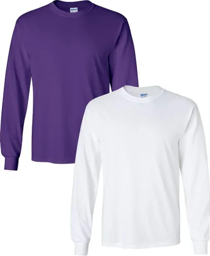 Vista 127 de Gildan Camiseta de manga larga de algodón ultra para adulto, estilo G2400, paquete múltiple Militar + ceniza.