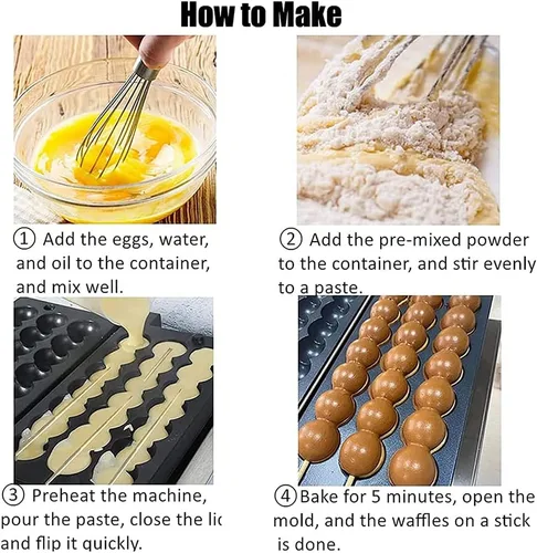 Vista 7 de Máquina para hacer brochetas de bola, Máquina para hacer gofres Takoyaki, antiadherente Takoyaki Codorniz Huevo Pinchos Bandeja para hornear