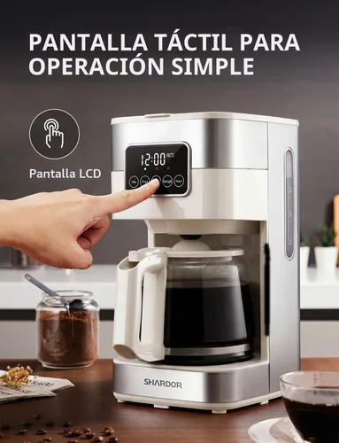 Vista 2 de SHARDOR Cafetera programable de 10 tazas, cafetera de goteo regular y fuerte para el hogar y la oficina, apagado automático, filtro permanente