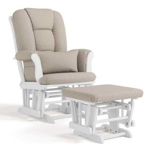 Vista 16 de Storkcraft Tuscany - Mecedora y Otomana Personalizada con Almohada Lumbar Gratis (Remolino Blanco/Rosa Rubor) – Silla Mecedora de Lactancia Cómoda