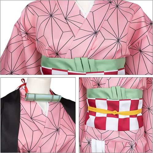 Vista 4 de Cosfun Mujeres Nezuko Kamado Cosplay traje Kimono para Halloween mp005091