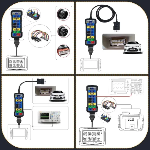 Vista 7 de Caja de ruptura OBD2 con indicador de luz LED, caja de ruptura OBDII profesional de 16 pines, herramienta de prueba de diagnóstico eléctrico
