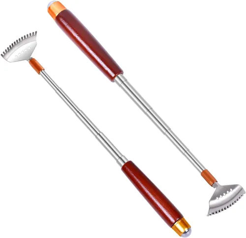 Vista 9 de Rascador de espalda para mujeres y hombres extensible con rodillo Rojo oscuro