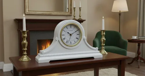 Vista 5 de Relojes de Repisa, Funcionan con Baterías, Reloj de Mesa de Madera Silencioso con Campanadas Westminster a Cada Hora, Reloj de Repisa de Madera