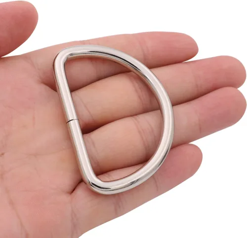 Vista 3 de Wuuycoky Silvery D Rings Buckles D-ring Non-welded For Webbing Strapping 0.5" / 0.6" / 0.8" / 1" / 1.25" / 1.5" / 2" Optional