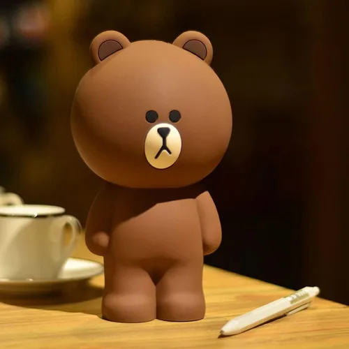 Vista 4 de Estuche de lápices con diseño de oso marrón, diseño de oso marrón, estuche de lápices Kawaii de anime para niñas y niños, bolsa de almacenamiento