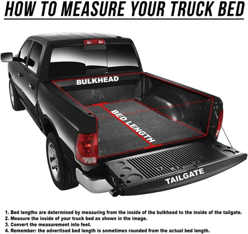 Vista 3 de DNA Motoring TTC-TRISOFT-049 Cubierta Tonneau Tri-Plegable Suave Ajustable para Cama Trasera de Camioneta Pickup, Negro