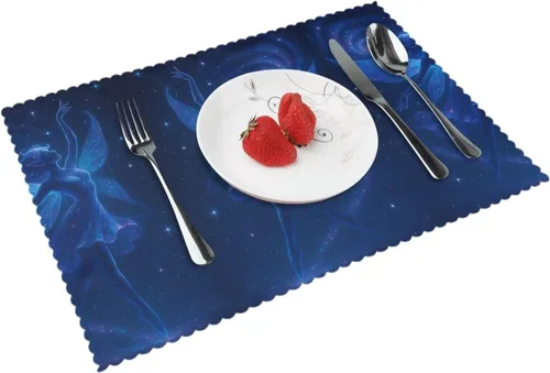 Vista 9 de Juego de 4 manteles individuales rectangulares, resistentes al calor 3D isométricos impresos para cocina y comedor