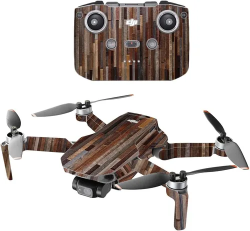 Vista 6 de MightySkins - Compatible con DJI Mini 2 Dron portátil – Madera negra Funda protectora de vinilo duradera y única Fácil de aplicar, quitar