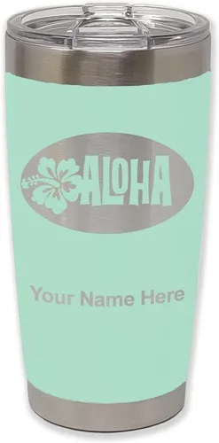 Vista 28 de LaserGram Taza aislada al vacío de 20 onzas, Aloha, grabado personalizado incluido (negro) Engraved Gift, Vacuum Insulated Stainless Steel, Laser