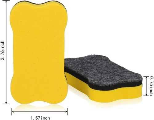 Vista 2 de Outus 48 borradores magnéticos para pizarra blanca, borradores en seco en forma de hueso, aptos para el hogar y la oficina, rojo, amarillo, azul