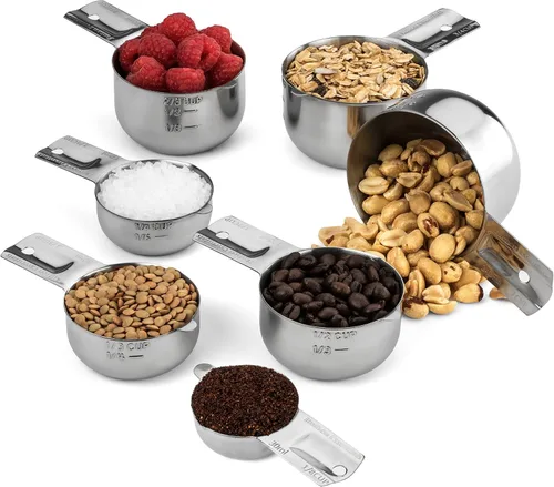 Vista 5 de Hudson Essentials Juego de tazas medidoras de acero inoxidable - Juego apilable con boquilla