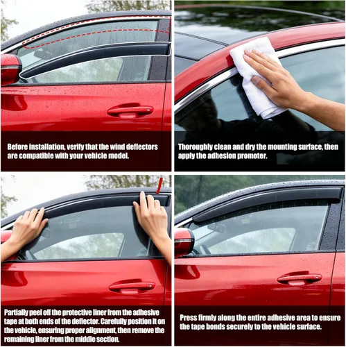 Vista 8 de AUXKO Protectores de lluvia para BMW X3 2018-2024 2025, 4 piezas de accesorios para viseras de ventilación de ventana, protector de lluvia con cinta