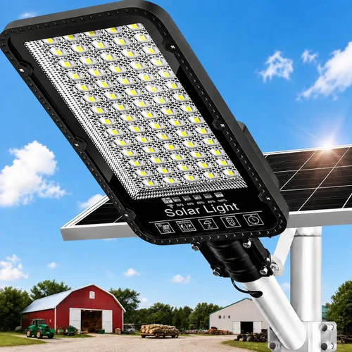 Vista 10 de Luz de calle solar de WYWNA, IP66 impermeable luces solares comerciales al