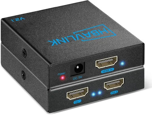 Vista 8 de Divisor HDMI 4K 1 en 2 salidas 60Hz - HDCP 2.2/2.3 Bypass, HDR, Dolby Atmos/DTS5.1/7.1 - Compatible con PS5/PS4/PS3, Apple TV, Xbox, caja de cable
