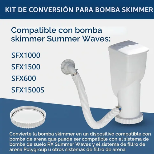 Vista 5 de Kit de conversión de repuesto para bombas de desnatador Summer Waves SFX1000 SFX1500 SFX600 SFX1500S, equipo de conversión compatible con bomba