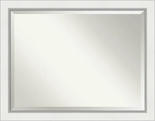 Vista 45 de Amanti Art - Espejo de baño blanco para sobre lavabo, espejo de tocador rectangular blanco de 35x45 para gabinete, marco moderno extragrande, se