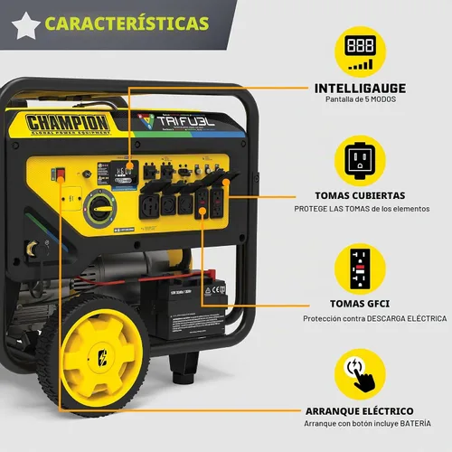 Vista 4 de Champion - Generador portátil de 16,875 vatios de arranque eléctrico