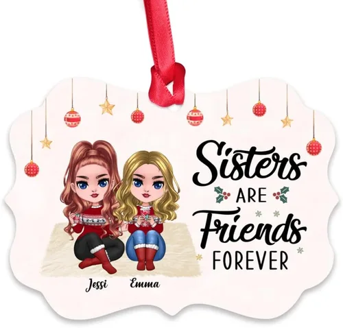 Vista 24 de Gossby Adorno de Navidad personalizado para mujeres, regalo de amistad de Navidad personalizado para mujeres con nombre, regalo de Navidad