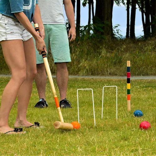 Vista 10 de Baden Champions juego de croquet con asas de agarre suave
