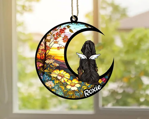 Vista 173 de LOVELYPOD Adorno de Navidad personalizado para perro Basset Hound (marrón) Basset Hound (marrón) adorno para atrapasoles de perro, razas de perros