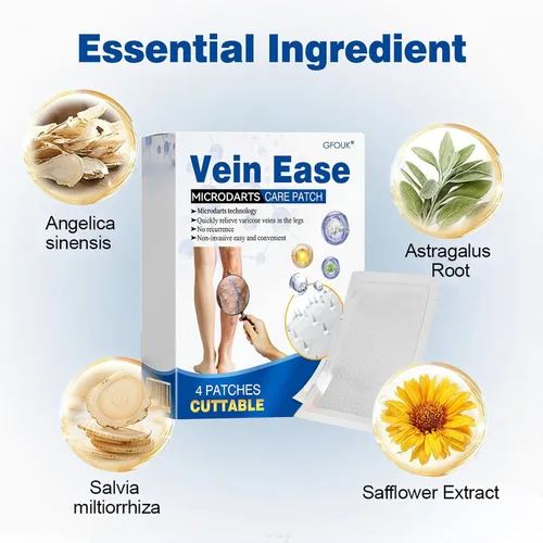 Vista 6 de Vein Ease Microdarts Care Patch, tratamiento profesional de venas varicosas para piernas, parche GFOUK Vein Ease, alivia la circulación sanguínea