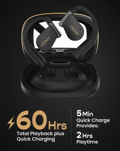 Vista 3 de Cleer ARC 5 - Auriculares de oreja abierta con ganchos, audio espacial Dolby y THX, tiempo de reproducción de 60 horas, carga rápida, impermeables