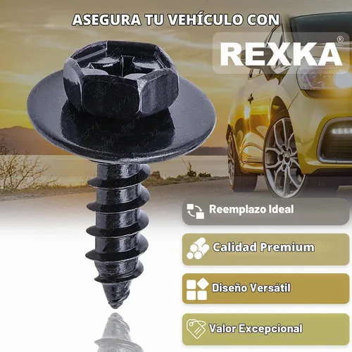 Vista 4 de Rexka 10 piezas Fender Liner Bumper Cover Splash Shield Rocker Moldeo Tornillo Perno Compatible con Toyota Lexus 90159-60477