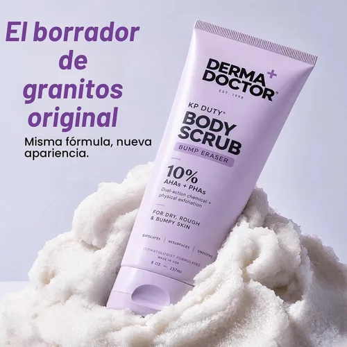 Vista 9 de DERMAdoctor KP Bump Eraser Body Scrub, 10% AHAs + PHAs, Rough & Bumpy Skin