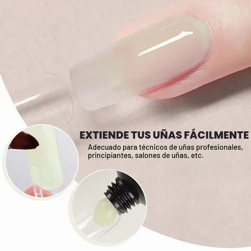 Vista 7 de Kit de uñas de poligel luminoso de 8 colores, extensión de uñas de poligel que brilla en la oscuridad, gel constructor para uñas, manicura de neón