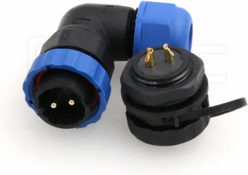 Vista 4 de SD20 2 Pin Aviación Conector Ángulo Recto 25A 380V Automotriz Plástico IP68 Enchufe Impermeable Enchufe Macho Hembra Eléctrico Montaje Posterior
