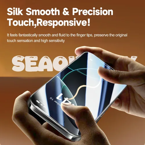 Vista 4 de Paquete de 2 protectores de pantalla para iPhone 15 Pro, dureza 9H, protector de pantalla de vidrio templado con kit de alineación automática