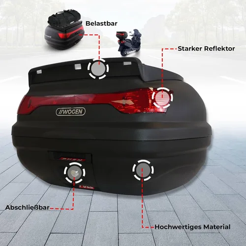 Vista 7 de BREMER SITZBEZÜGE Maletín para Moto Top Case 52 lt Práctica Versátil y Robusta
