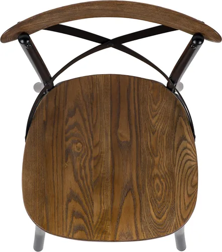 Vista 10 de Taylor & Logan Silla de comedor con espalda cruzada raspada a mano Lara en madera de fruta
