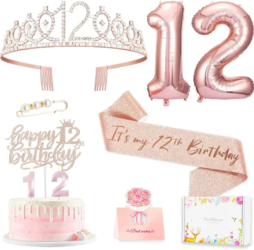 Vista 21 de Decoraciones de cumpleaños número 10 para niña, juego de velas con forma de corona 10º