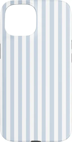 Vista 6 de Funda con patrón geométrico de rayas blancas y azul claro para iPhone 17