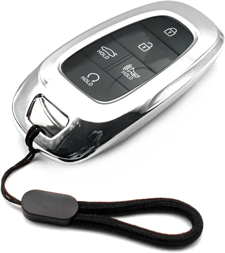 Vista 7 de MECHCOS Compatible con Hyundai Tucson Santa Cruz Palisade Ioniq 5 Santa Fe Nexo Sonata Ioniq TPU Azul Funda para Llavero Estuche Soporte Remoto