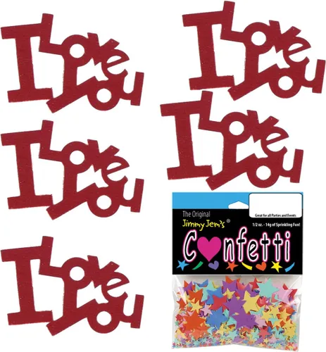 Vista 3 de Confeti Word I LOVE YOU Rojo - Paquete al por menor #7843 QS0