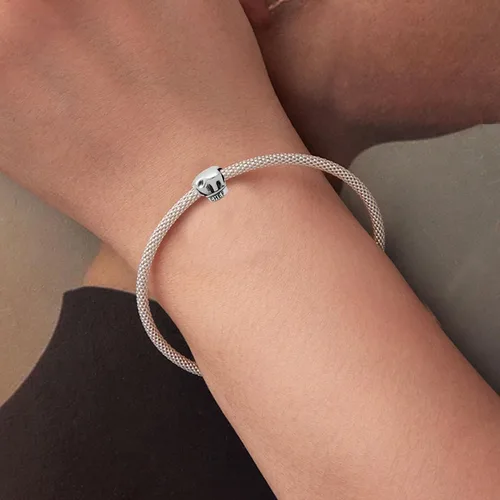 Vista 3 de Abalorio de chef de plata de ley con diseño de texto en inglés "I Love Cooking", para aniversario, cumpleaños, pulsera Pandora