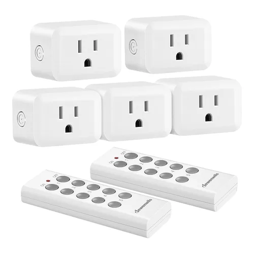 Vista 2 de DEWENWILS Toma de control remoto inalámbrico, interruptor de salida eléctrico programable y ampliable, rango de 100 pies