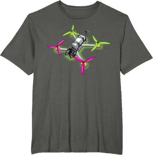 Vista 7 de Freestyle FPV Racing Drone Pilot Acro Quadcopter - Camiseta de sandía, Negro, S
