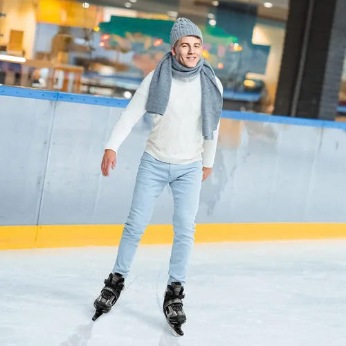 Vista 6 de Nattork Patines de hielo para niños, niños y niñas, patines ajustables de hockey con cordones, acolchado suave y soporte de tobillo reforzado
